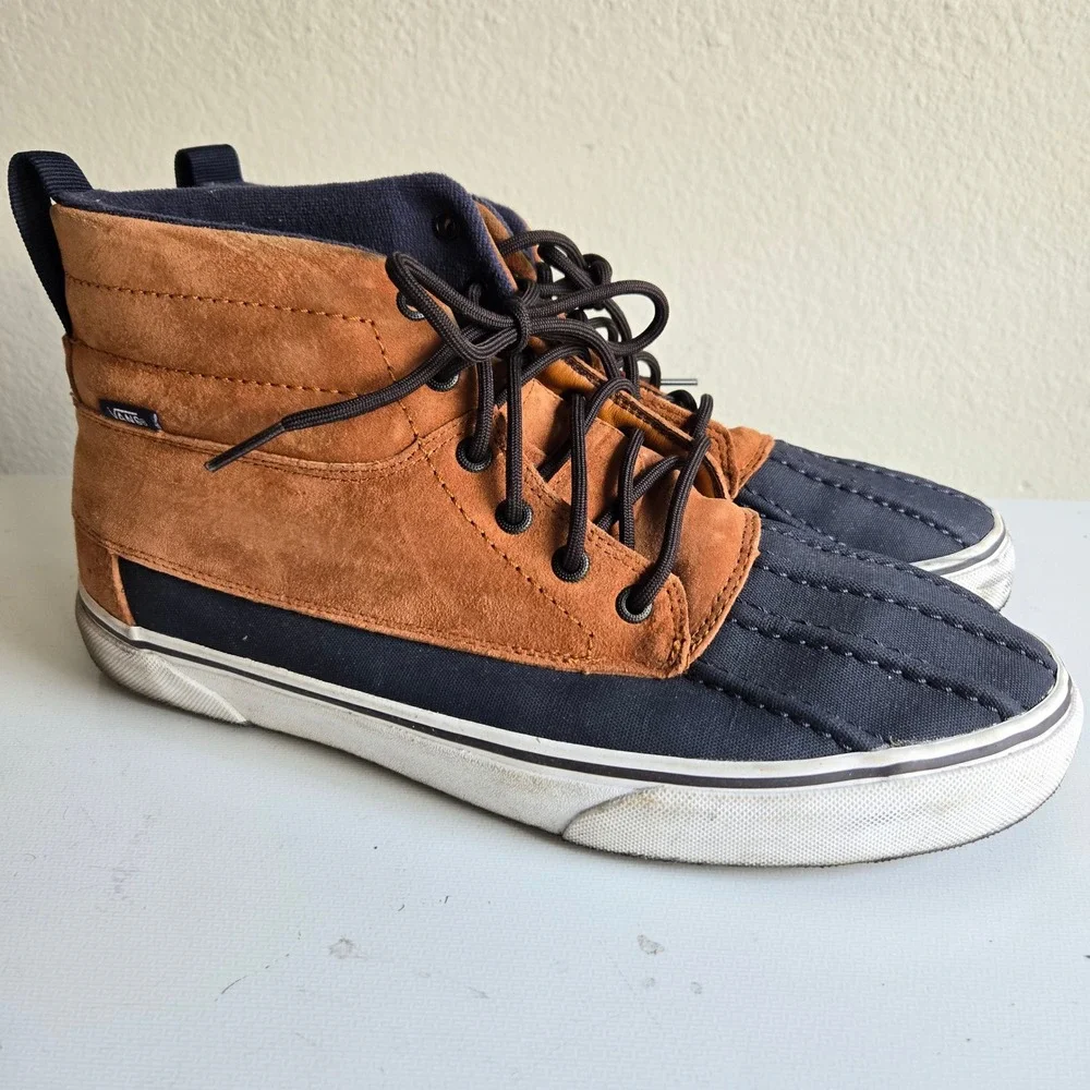 Vans Sk8-Hi Del Pato MTE Mens 12 Ginger Bread Navy Duck Boot Suede Sneakers